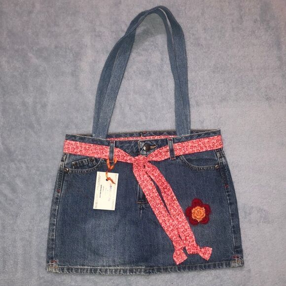 Lori Forney Handmade Jean Skirt Handbag - Picture 1 of 6